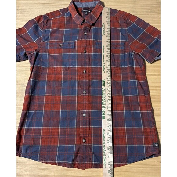 Toad & Co Men’s Medium Plaid Short Sleeve Button Up Casual Shirt BlueRed RN40733 - Picture 7 of 8